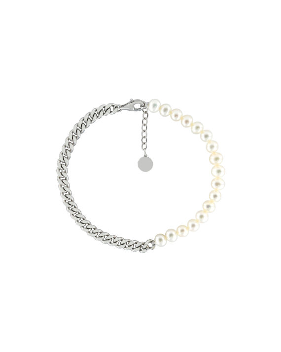 Pearl halfe 925 silver bracelet image number 0