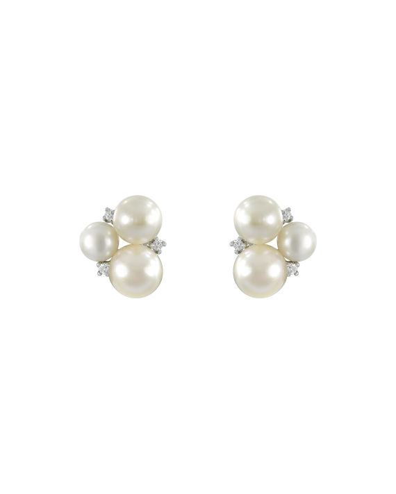 Perla Clue 14k white gold earrings image number 0