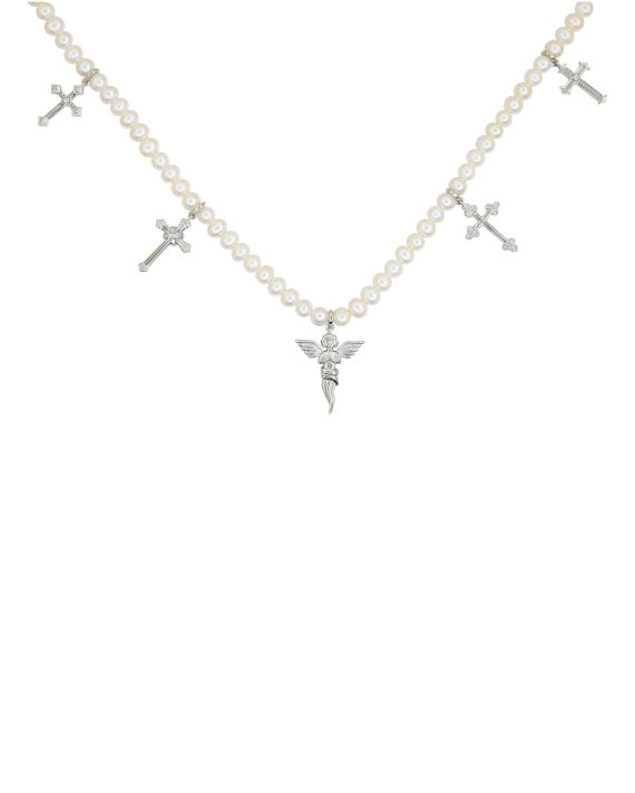 Pearl fifth crussex 14k white gold necklace image number 2