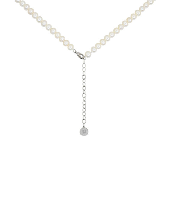 Pearl fifth crussex 14k white gold necklace image number 3