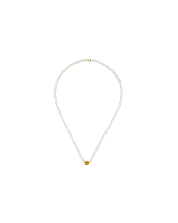 Perla gem choker citrine 14K yellow gold necklace image number 0