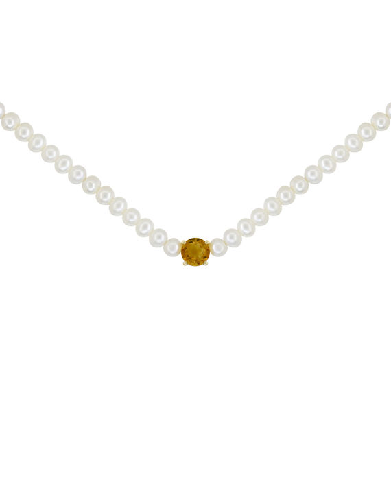 Perla gem choker citrine 14K yellow gold necklace image number 1