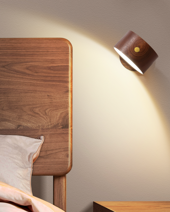 Moxxa Sol | Rechargeable Wooden Led Wall Lamp - Dark image number 1