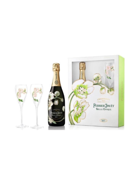 Champagne Perrier Jouet Belle Epogue with 2 glasses 2014 image number 0