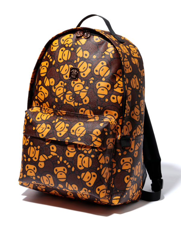 BAPE Backpack Book Bag BABY MILO A BATHING APE brown Shoulder Side