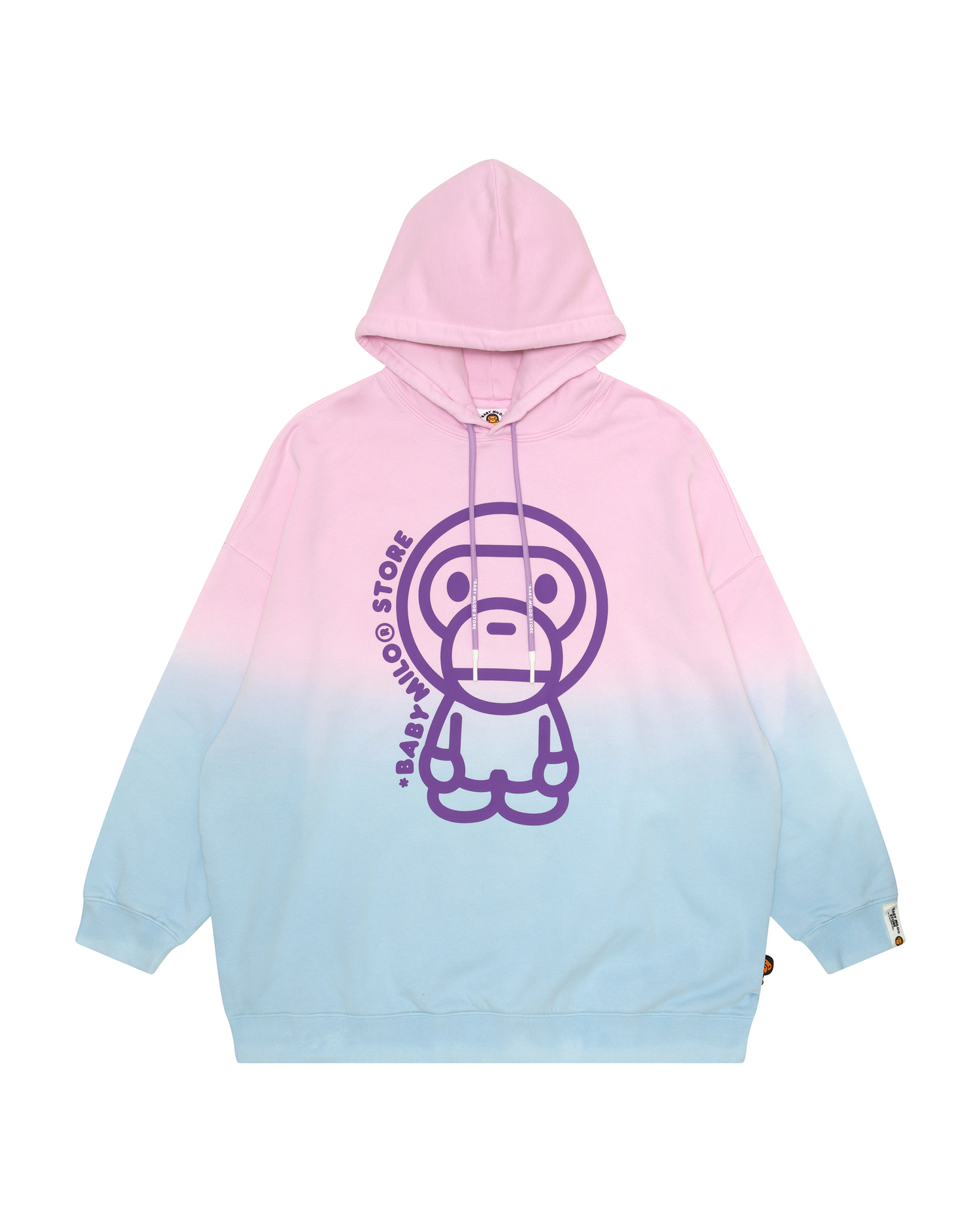 Shop Baby Milo printed gradient hoodie Online BAPE