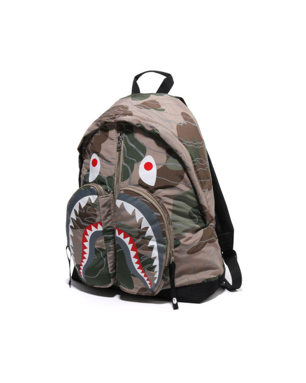 BAPE Black Layered Line Camo Shark Backpack