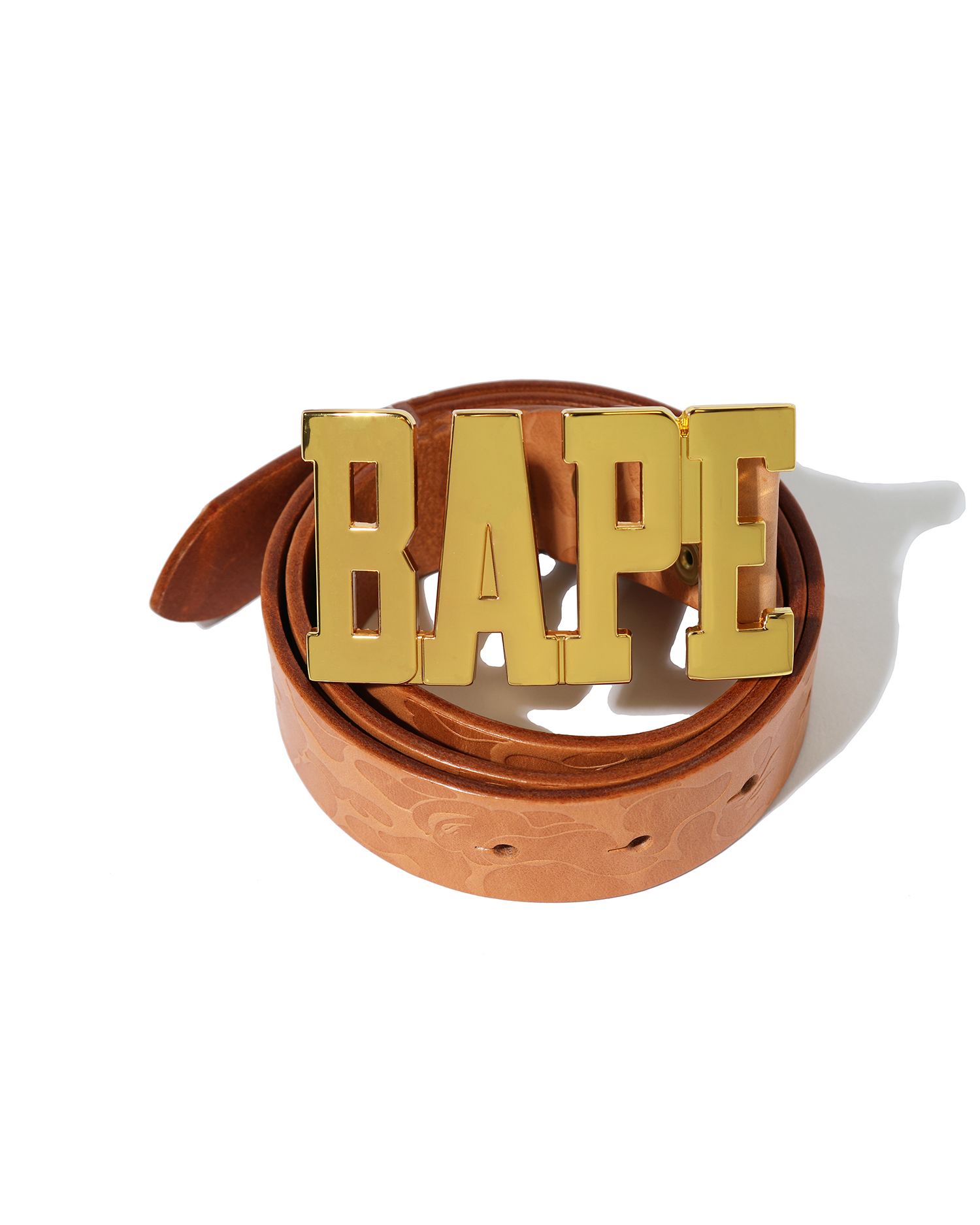 Shop Solid Camo leather belt Online | BAPE