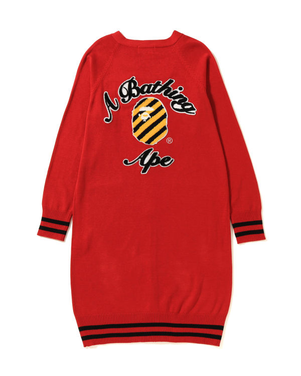 Stripe college long cardigan