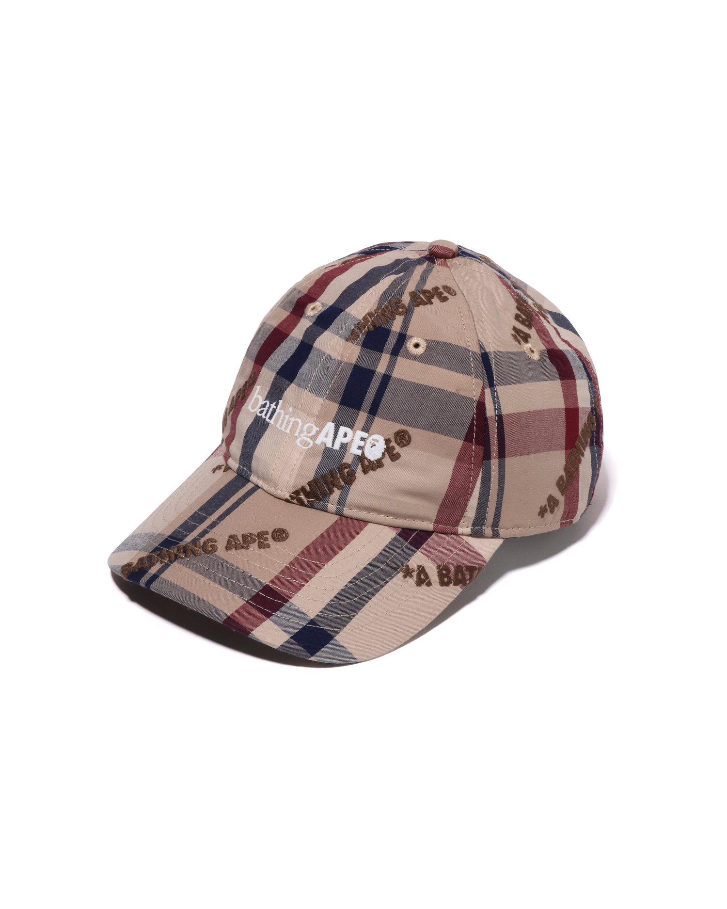 Shop A Bathing Ape Logo Check Pattern Cap Online | BAPE