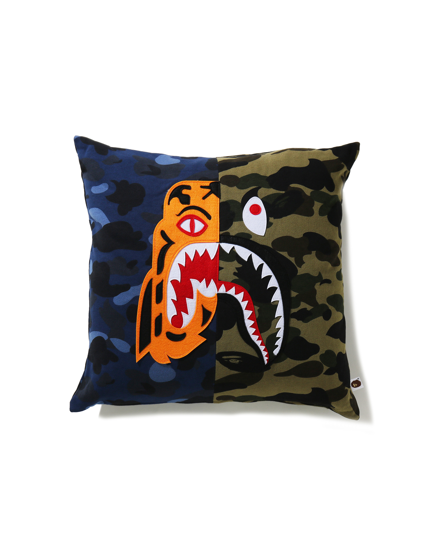 Shop Mix Camo Tiger Shark Half cushion Online | BAPE
