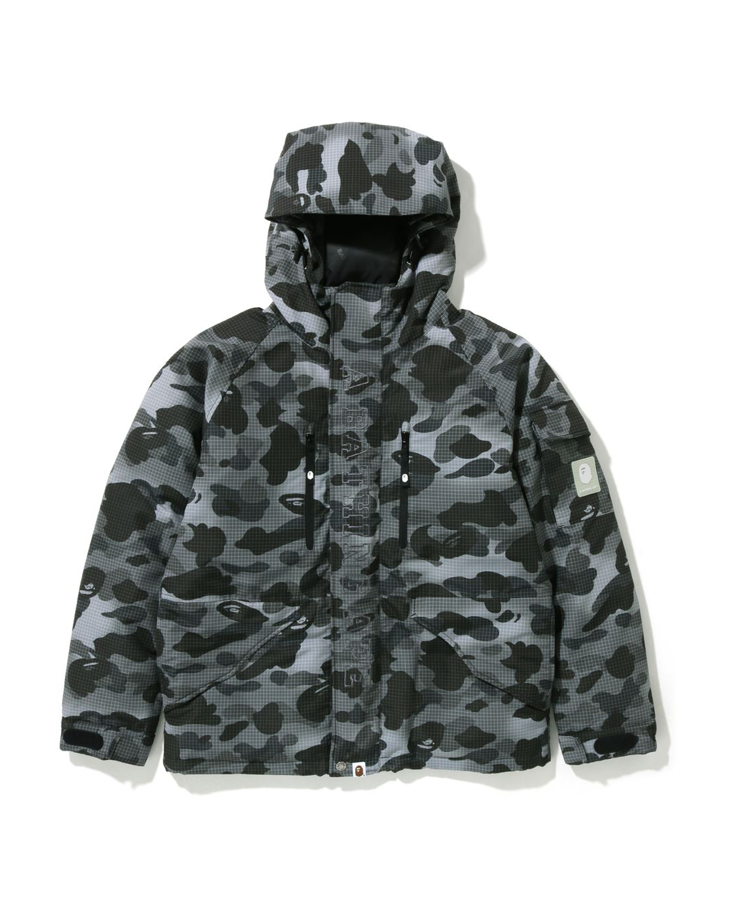 Shop Grid Camo Relaxed Fit Hoodie Down Jacket Online | BAPE