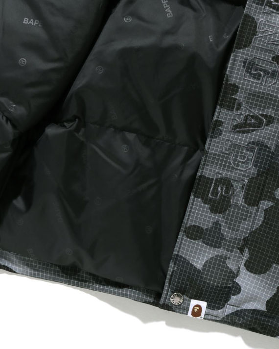 Grid Camo Relaxed Fit Hoodie Down Jacket image number 4