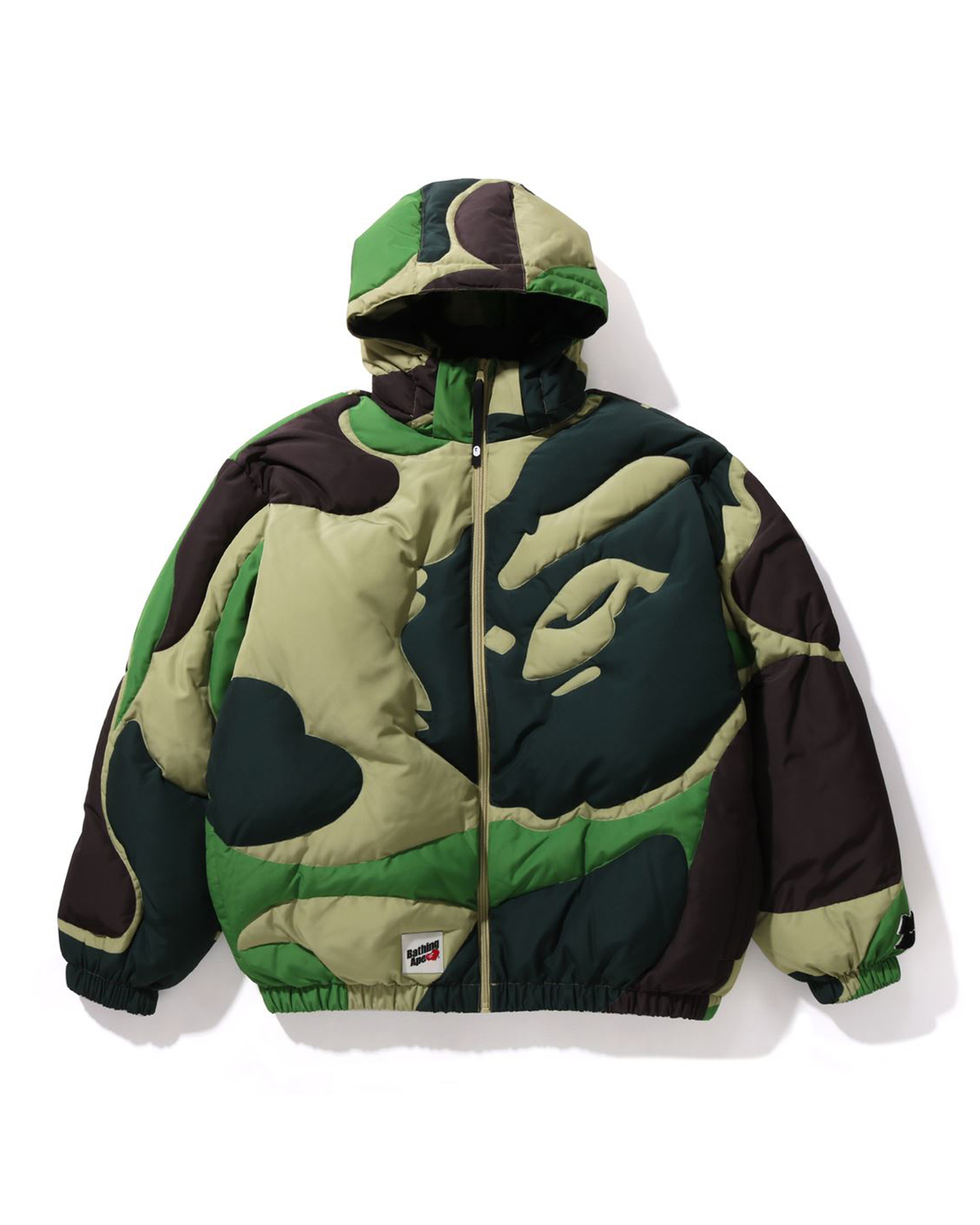 Shop Mega ABC Camo Detachable Hoodie Puffer Down Jacket Online | BAPE
