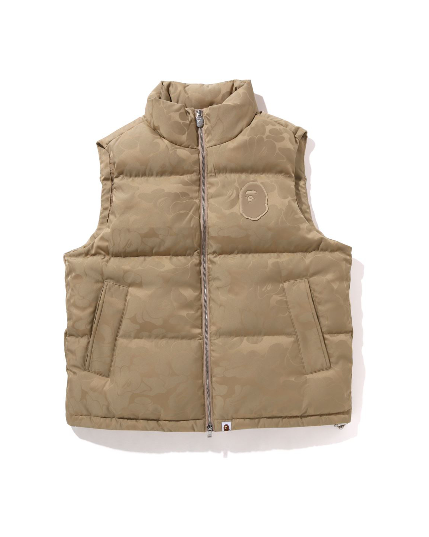 Shop Tonal Solid Camo Puffer Down Vest Online | BAPE