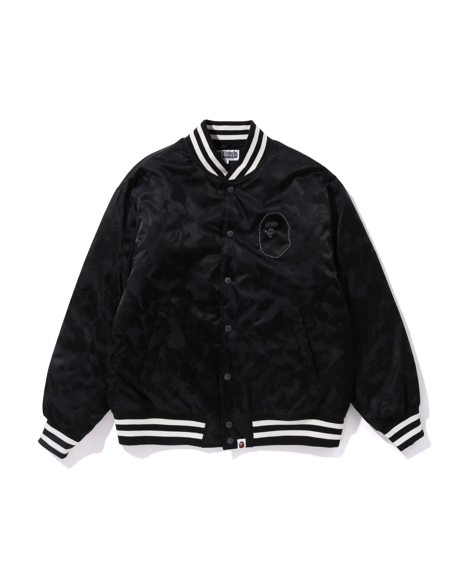 Shop Tonal Solid Camo Padded Varsity Jacket Online | BAPE
