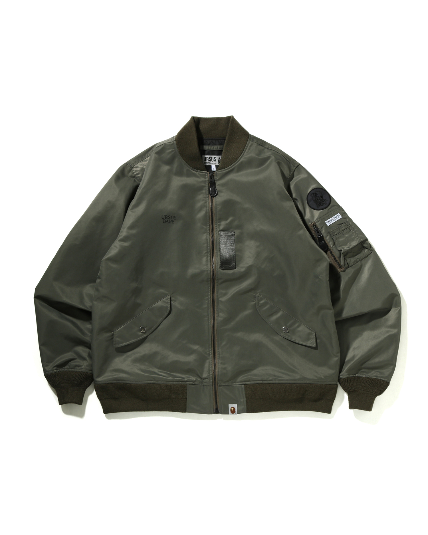 A BATHING APE® Ursus Washed Nylon Loose Fit MA-1 Jacket