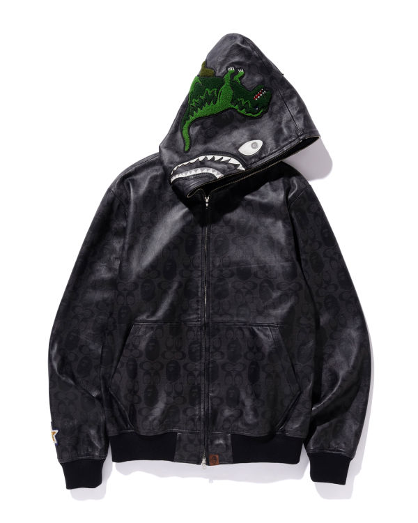 Shop X Coach Leather Shark jacket Online | BAPE