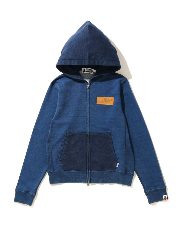 Denim zip hoodie