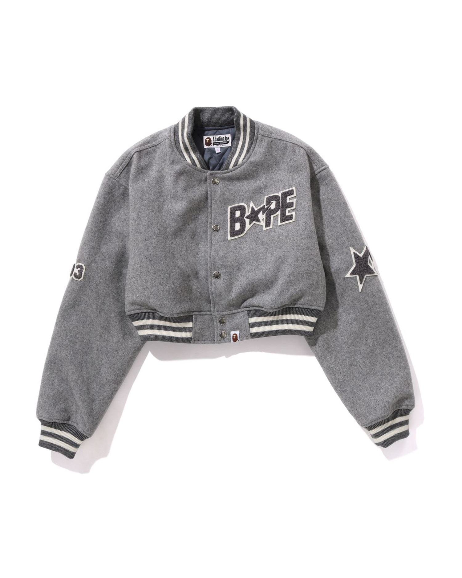 Shop BAPE STA Cropped Varsity Jacket Online | BAPE