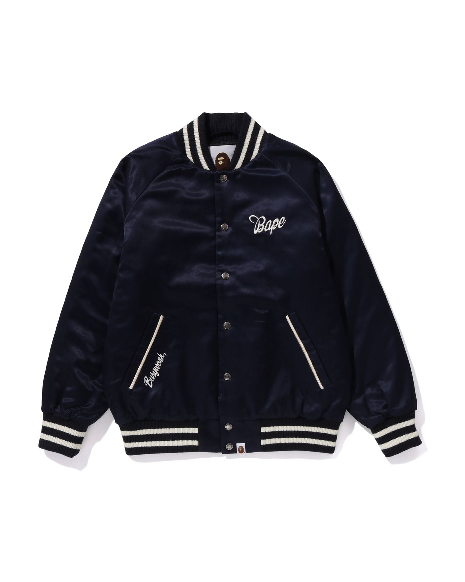 Shop BAPE Satin Varsity Jacket Online | BAPE
