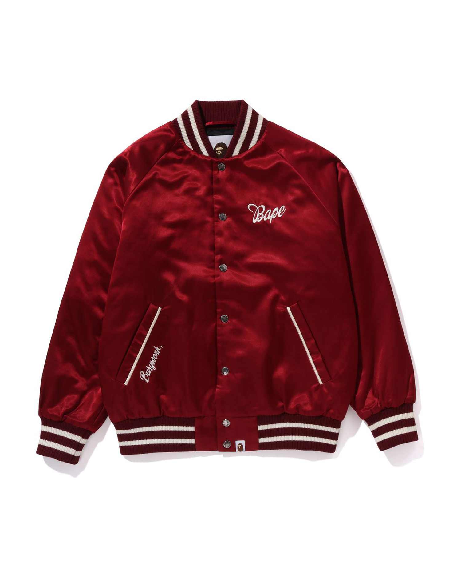 Shop BAPE Satin Varsity Jacket Online | BAPE