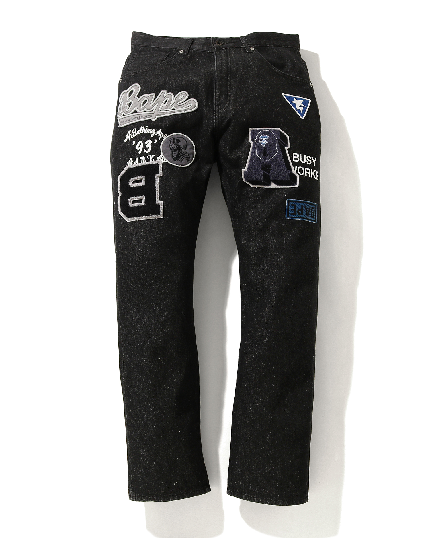 A BATHING APE® Multi Emblem denim pants| ITeSHOP