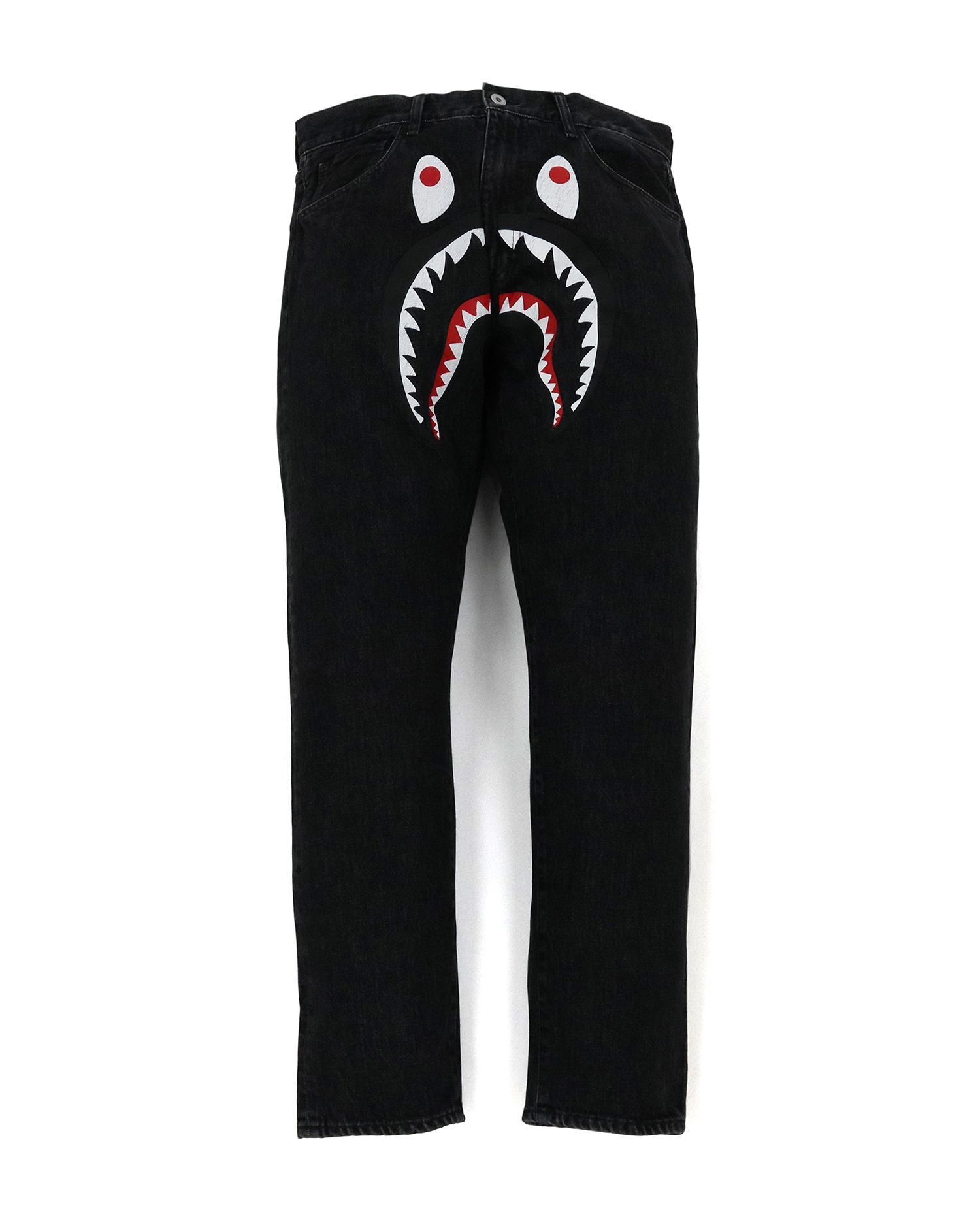 Shop Shark Washed Wide Fit Denim jeans Online | BAPE
