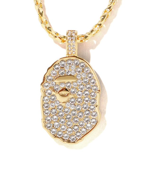 Rhinestone Ape Head necklace