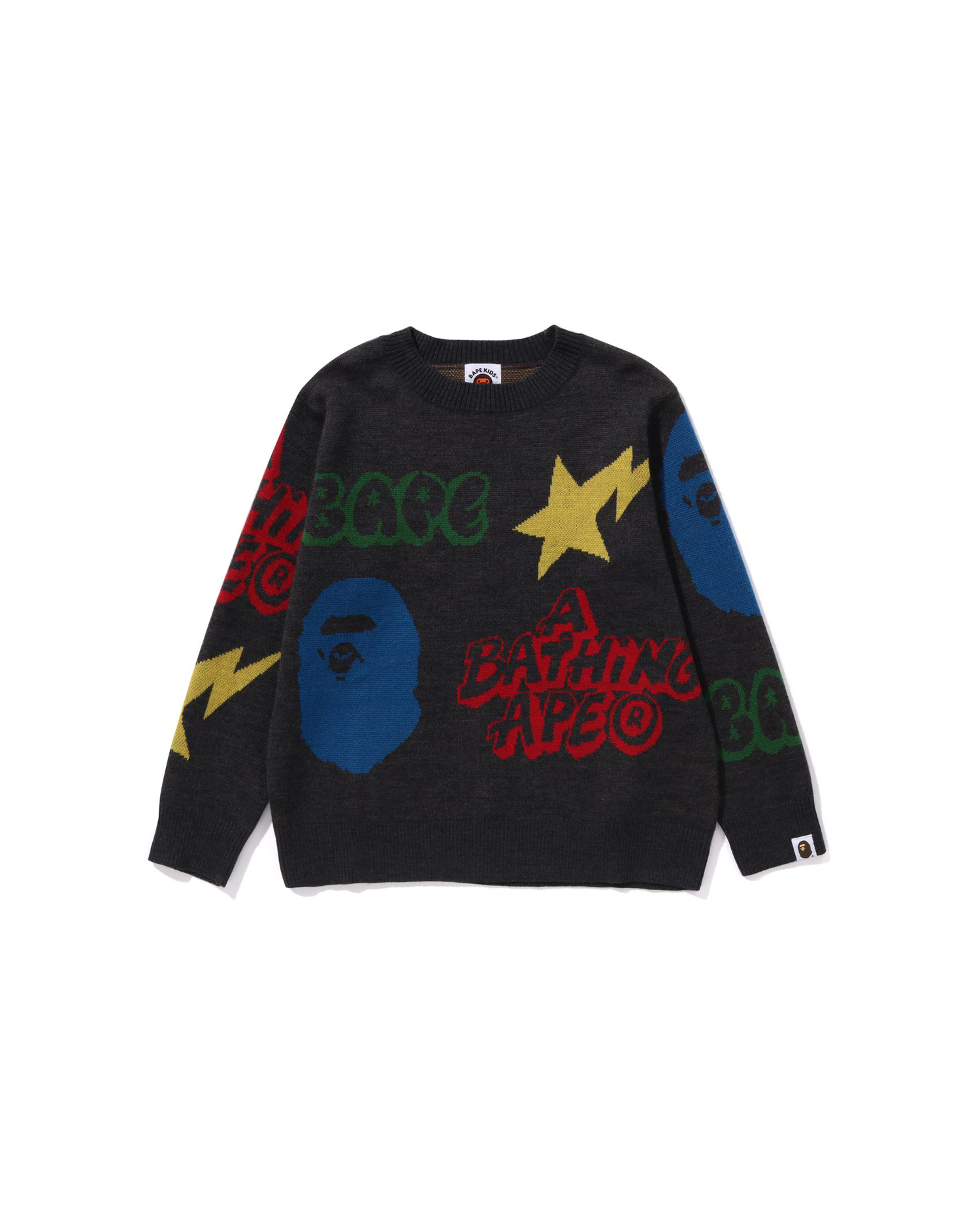 Shop Kids BAPE Graffiti Pattern Knit Online | BAPE