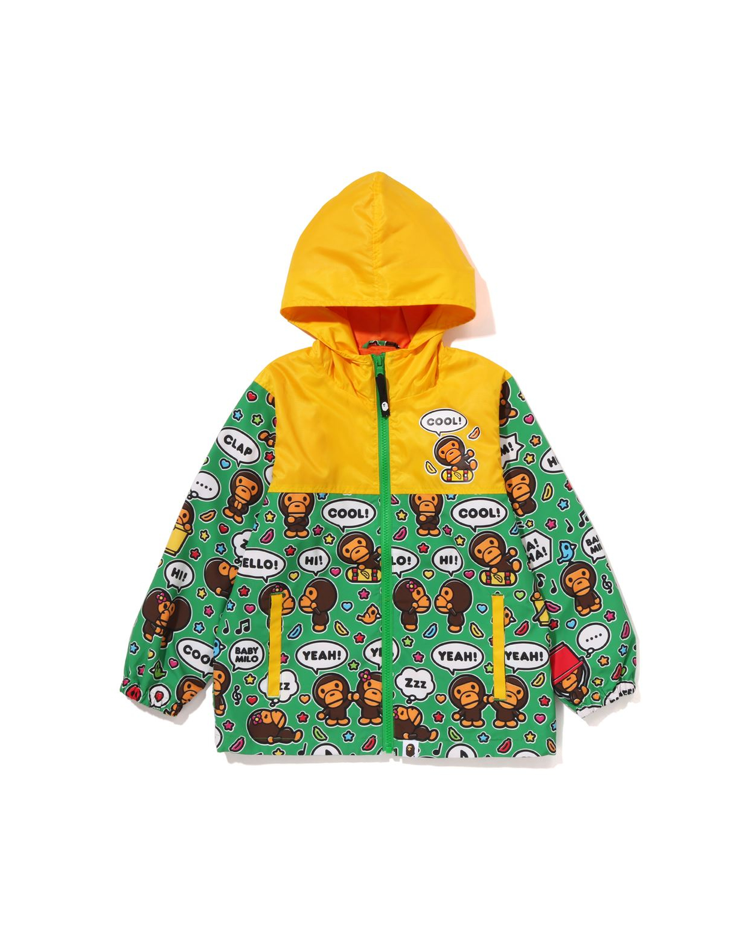 Shop Baby Milo Speech Balloon Color Block Hoodie Jacket Online | BAPE