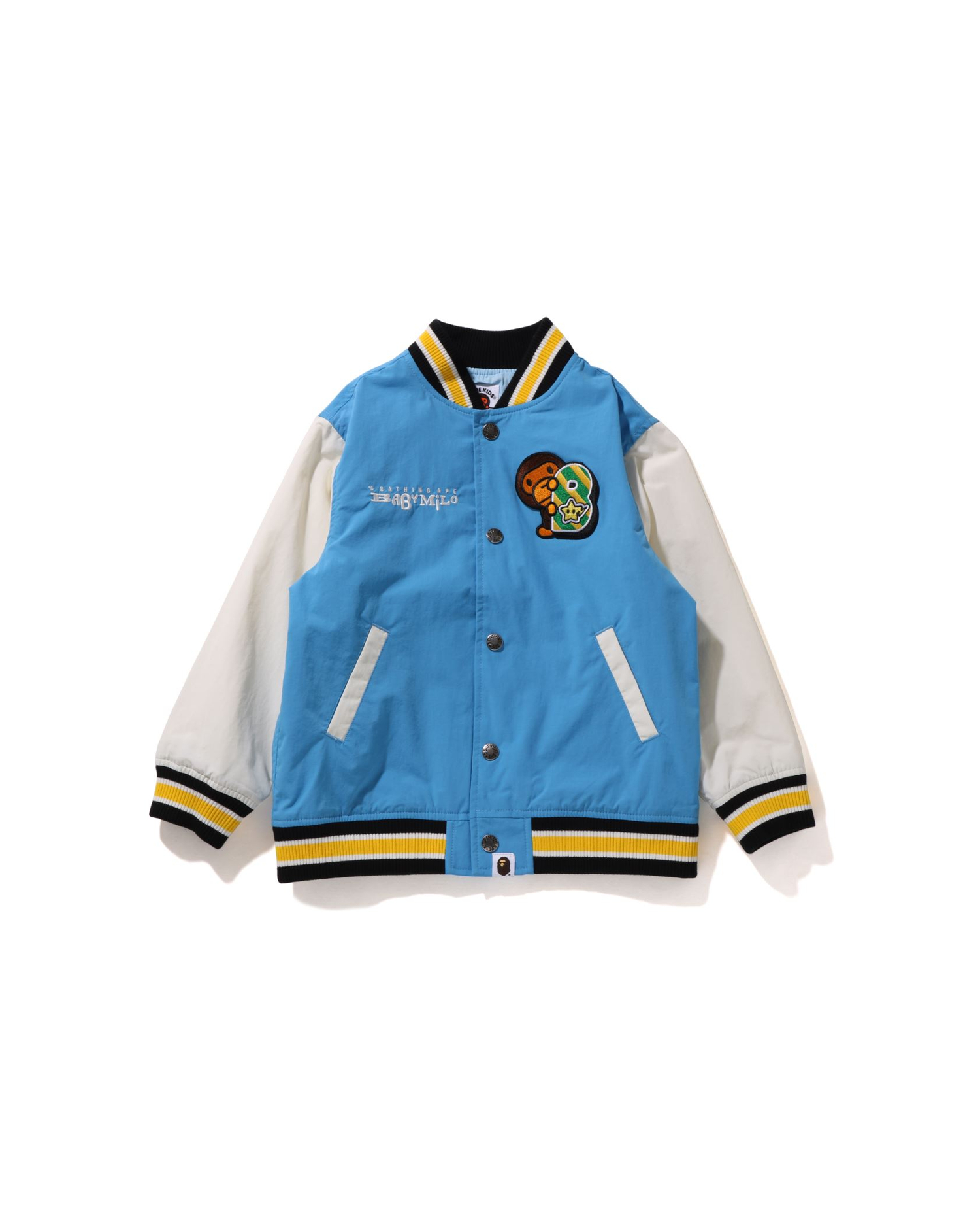 Shop Baby Milo Patch Varsity Jacket Online | BAPE