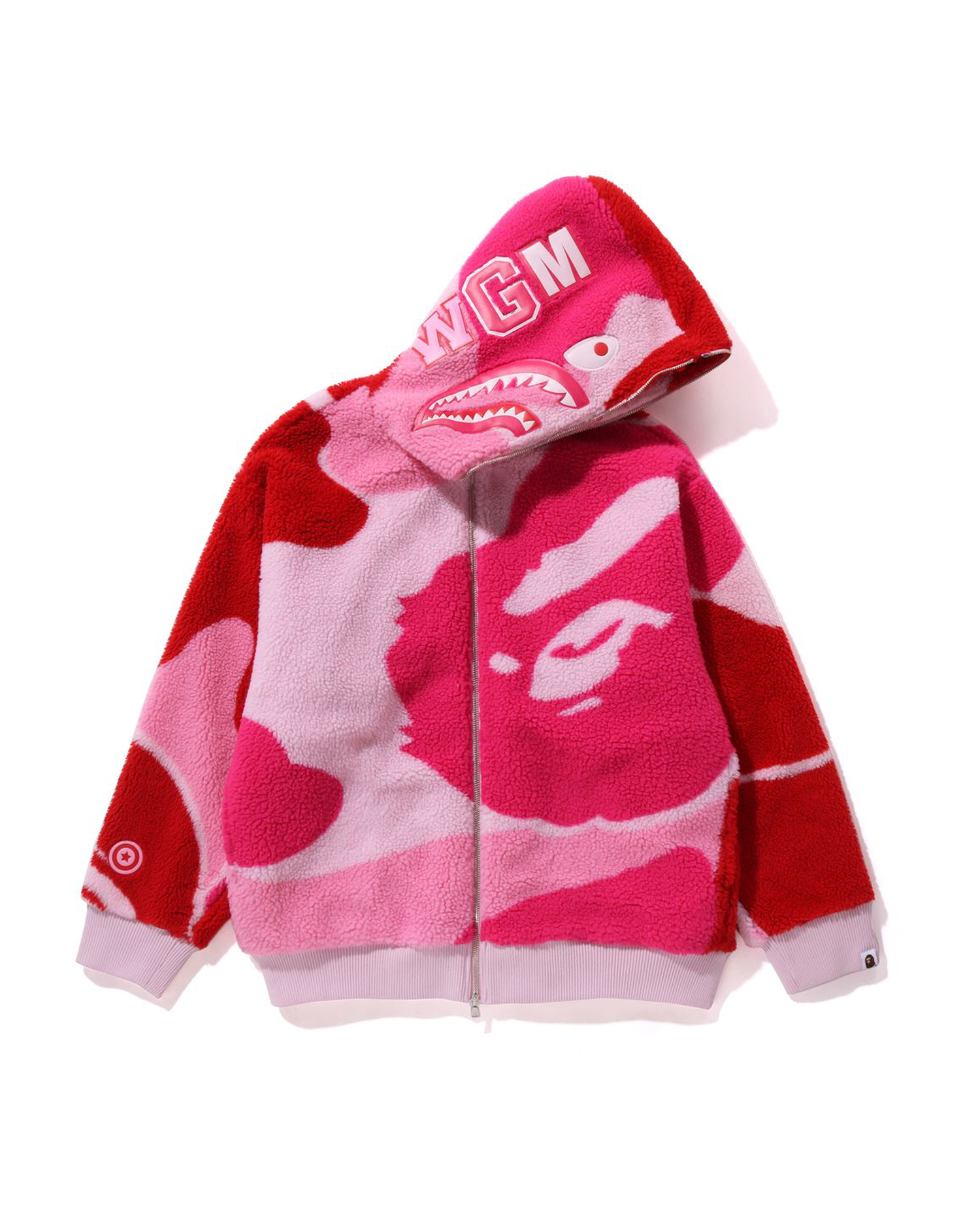 Red and sale pink bape hoodie