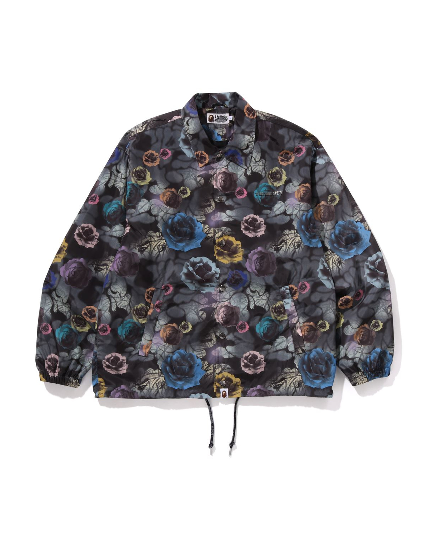 Shop Floral Camo Bathing Ape Logo Nylon Coach Jacket Online | BAPE