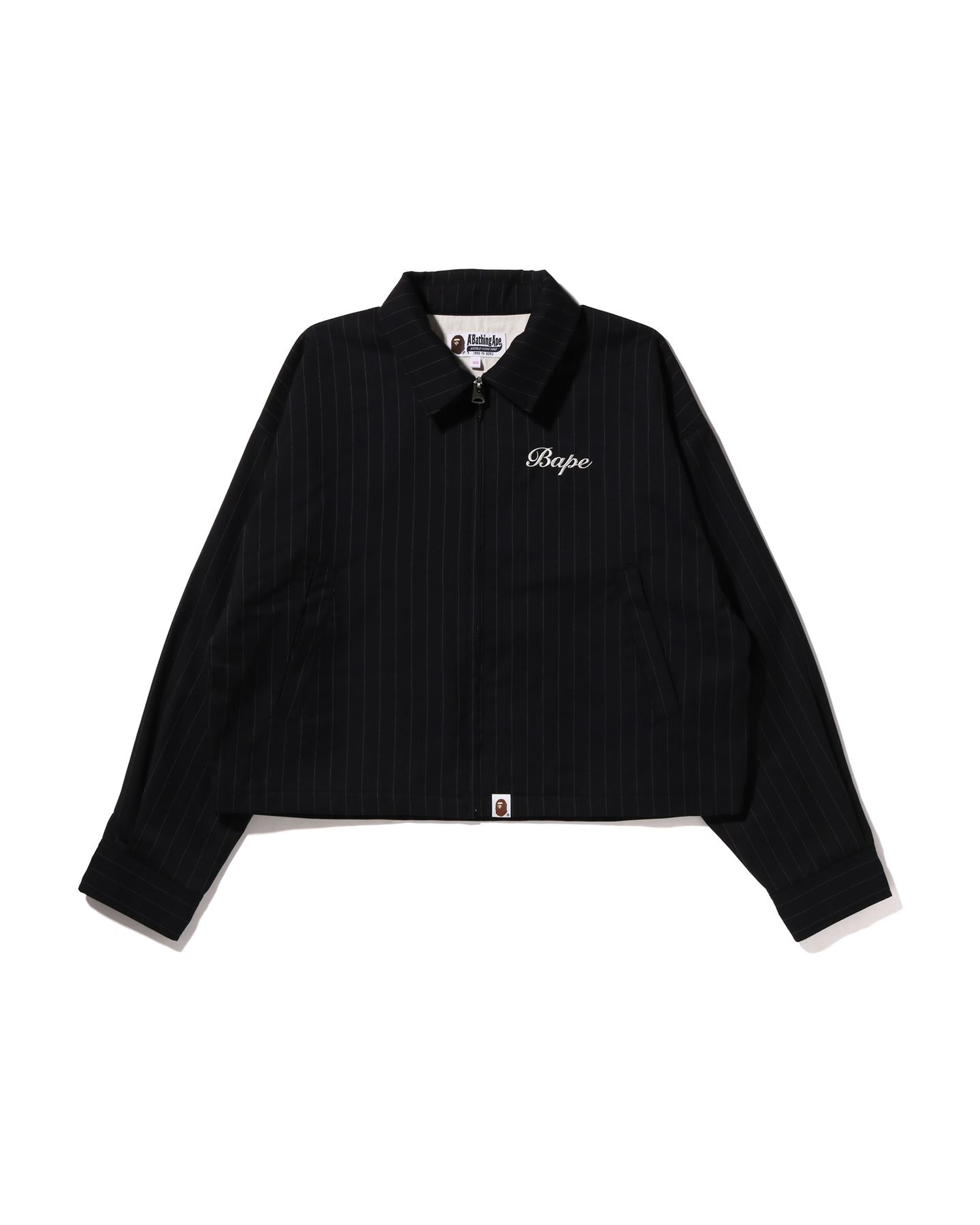 Shop B.A Applique Pin Striped Zip Jacket Online | BAPE