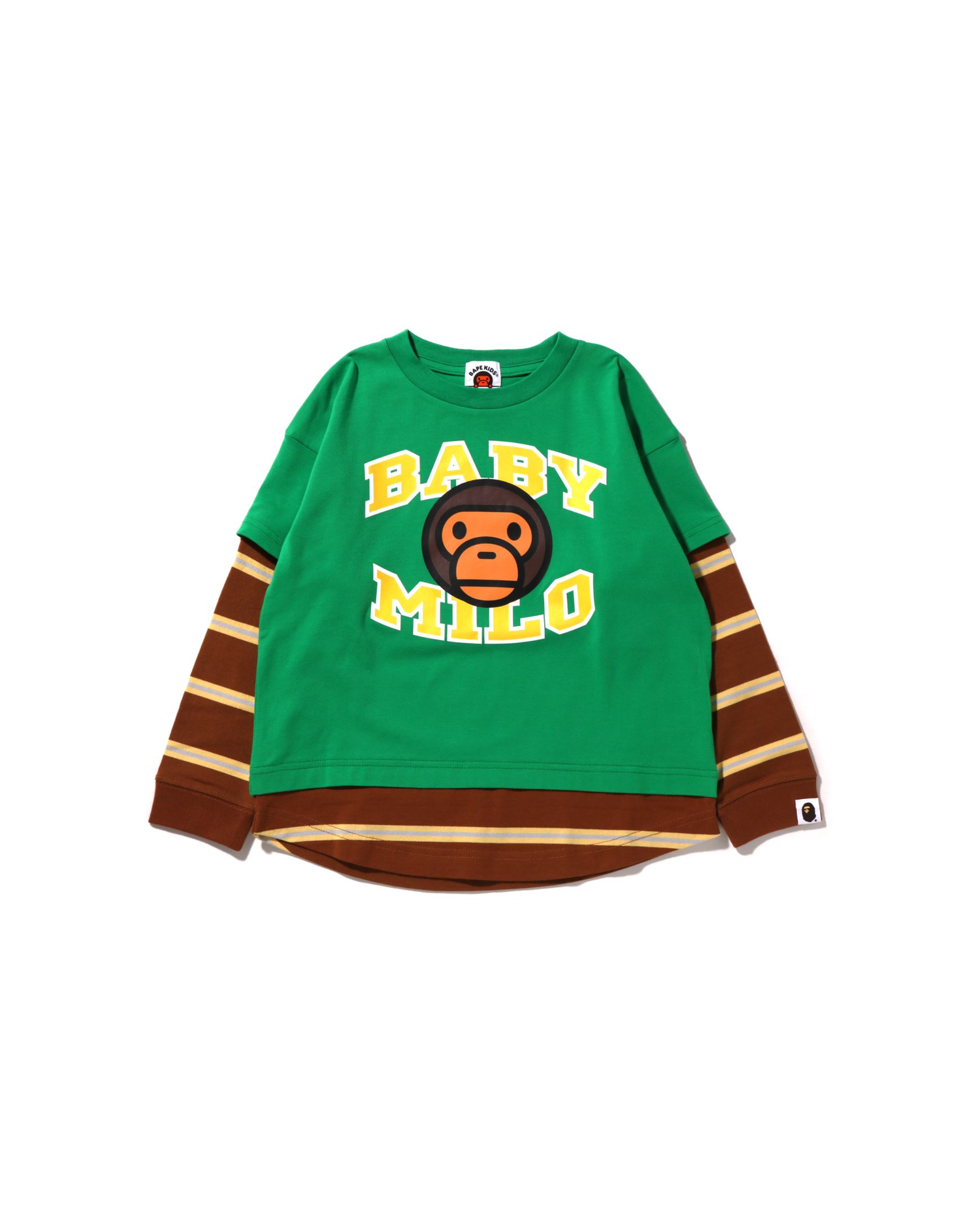 Shop Baby Milo College Layered Loose Fit L/S Tee Online | BAPE