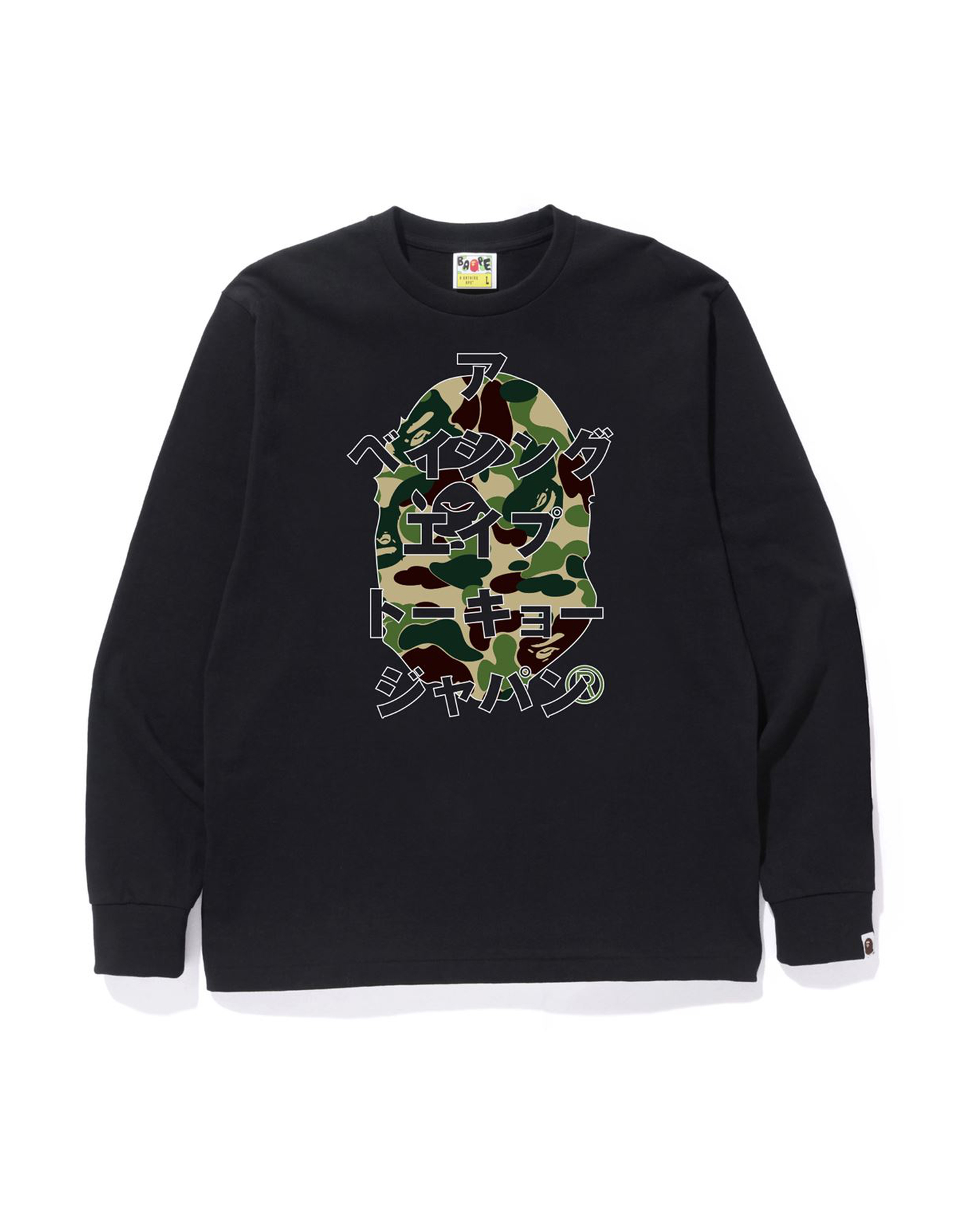 Shop ABC Camo Japanese Letters L/S Tee Online | BAPE