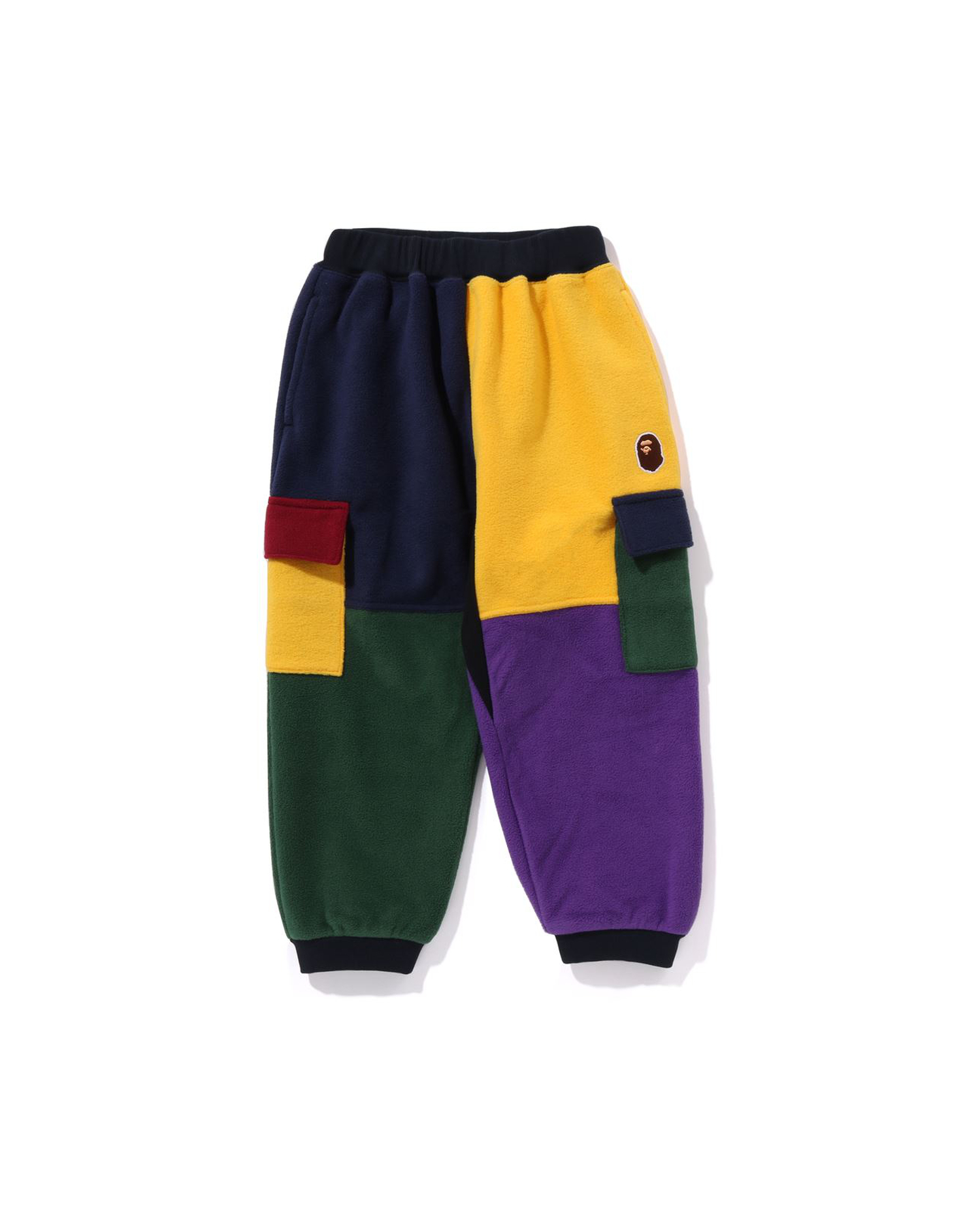 Shop Kids Ape Head Color Block Fleece Pants Online | BAPE