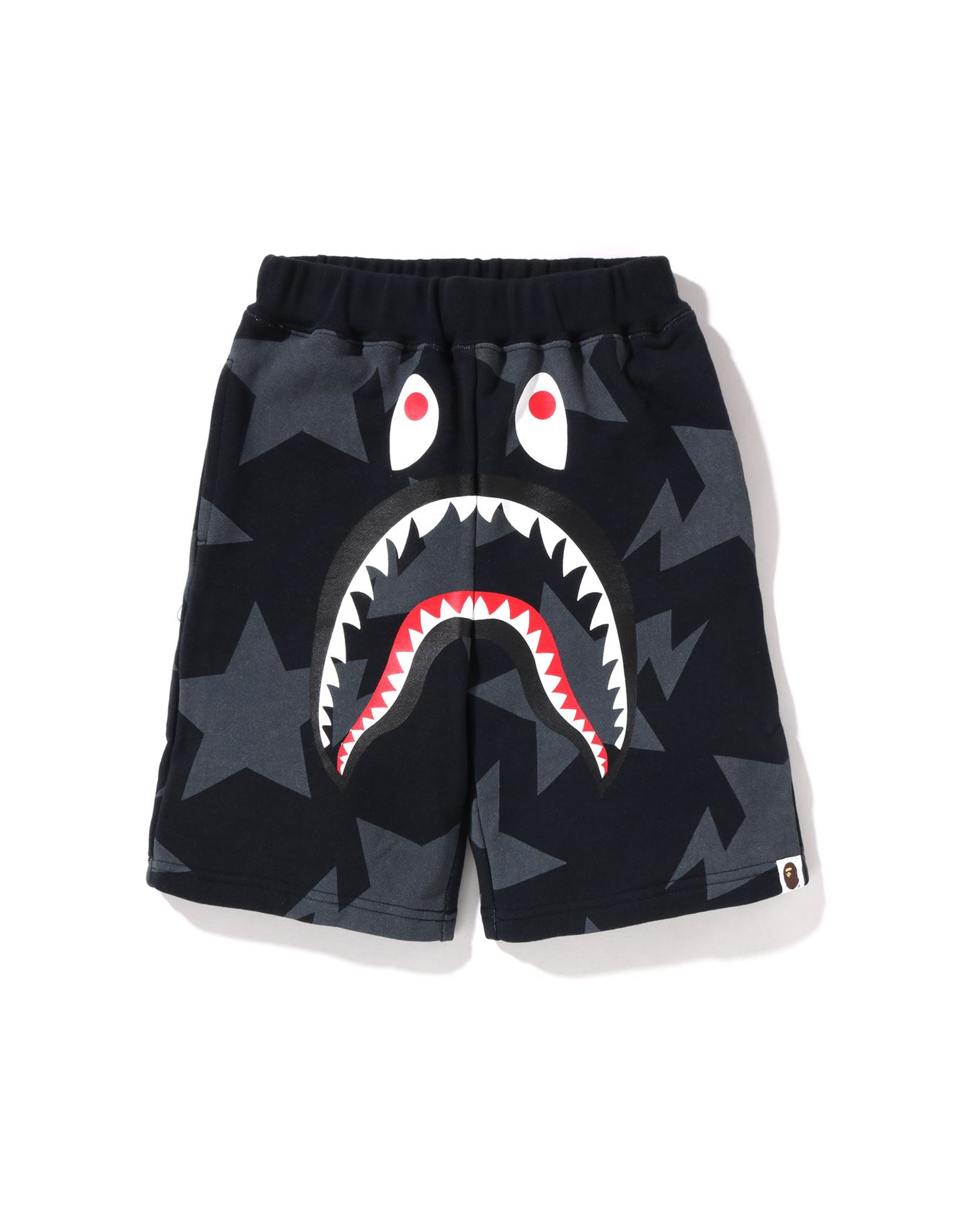 Shop Sta Pattern Shark Sweat Shorts Online | BAPE