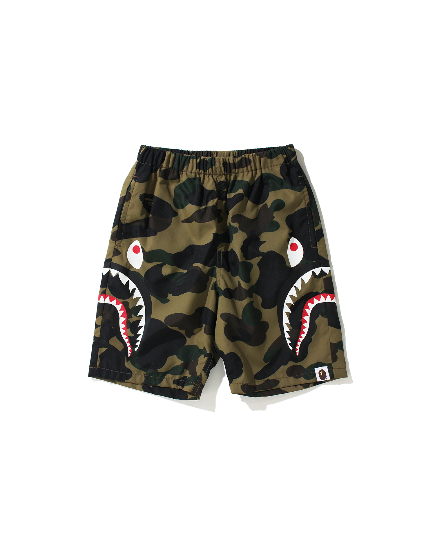 Shop 1st Camo Side Shark Beach shorts Online | BAPE