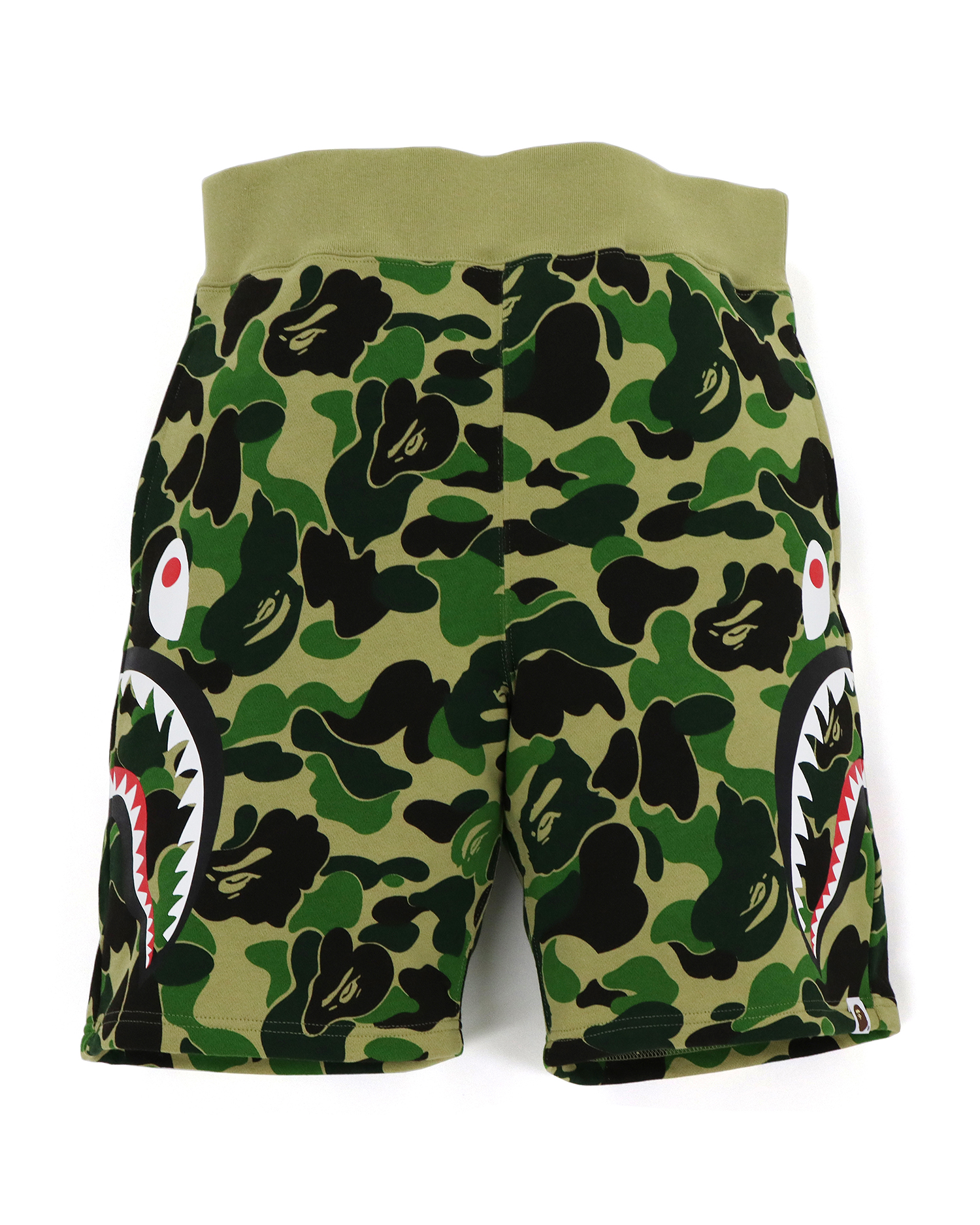 Shop Big ABC Camo Side Shark Sweat shorts Online | BAPE