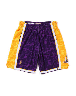 A Bathing Ape x M&N Los Angeles Lakers Jersey shorts - ShopStyle