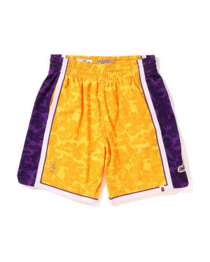 A BATHING APE® x M&N Los Angeles Lakers Jersey Shorts - Farfetch