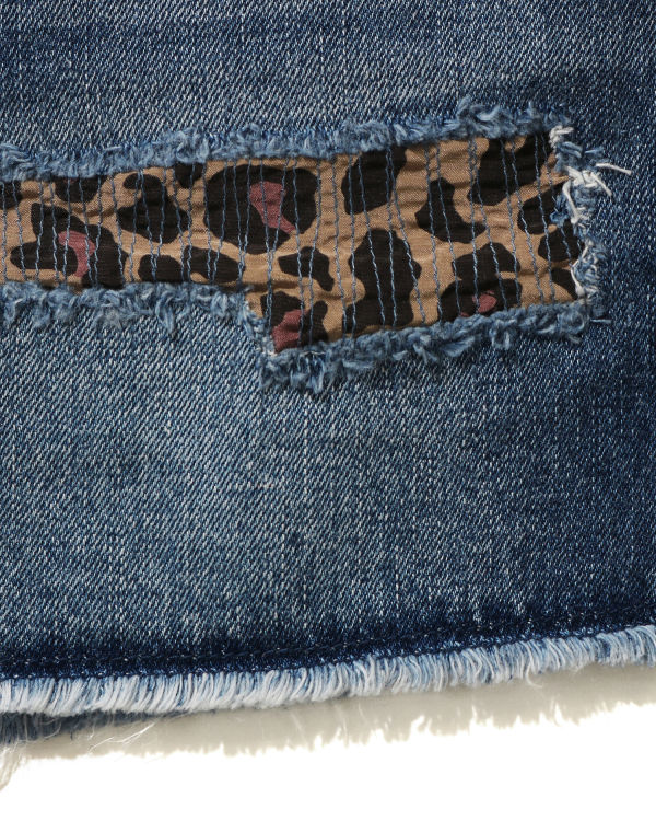 Leopard Denim shorts