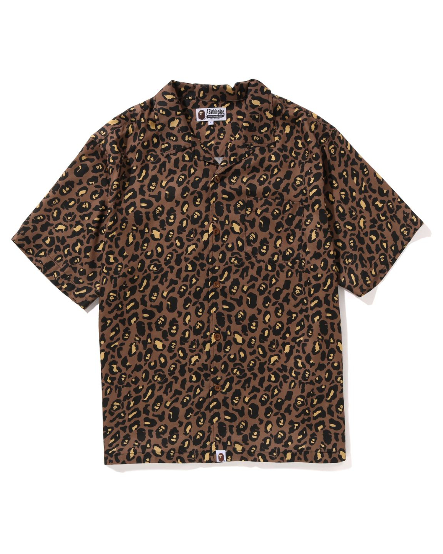 Shop BAPE Leopard Open Collar Shirt Online | BAPE