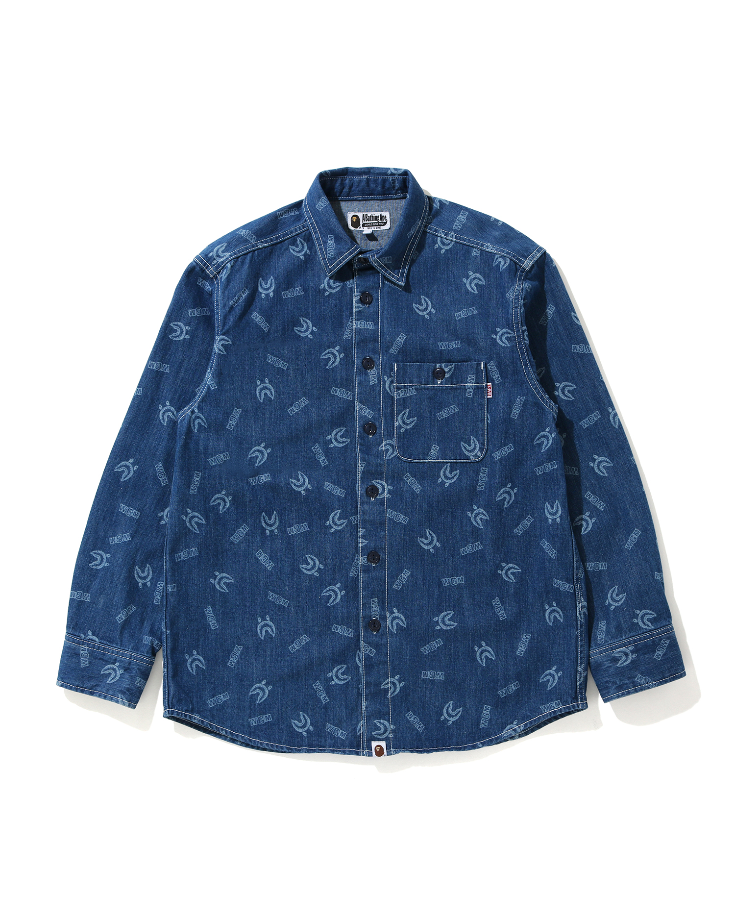 A BATHING APE® Shark Pattern Denim shirt| ITeSHOP