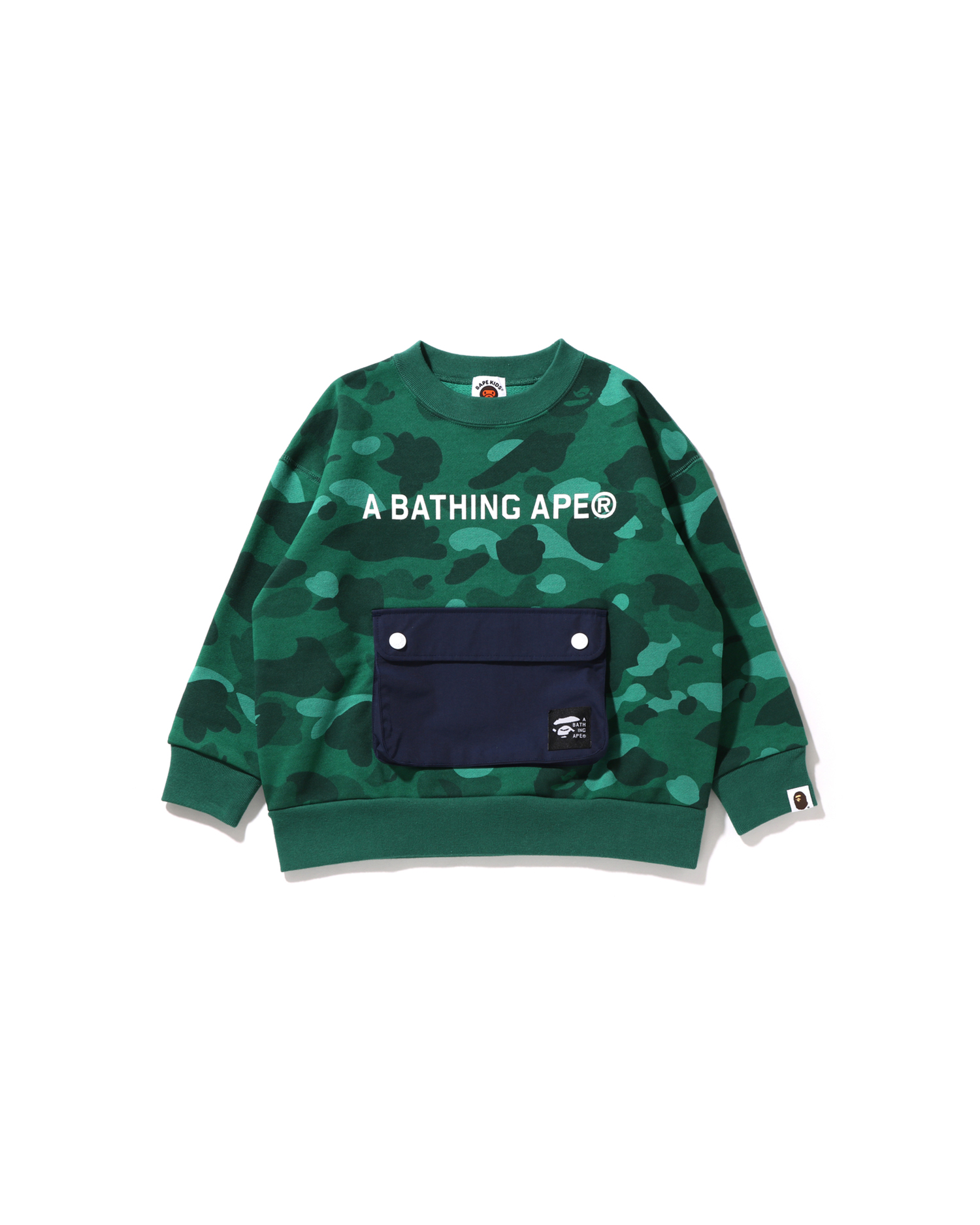 Shop Color Camo Pocket Loose Fit Crewneck JR Online | BAPE