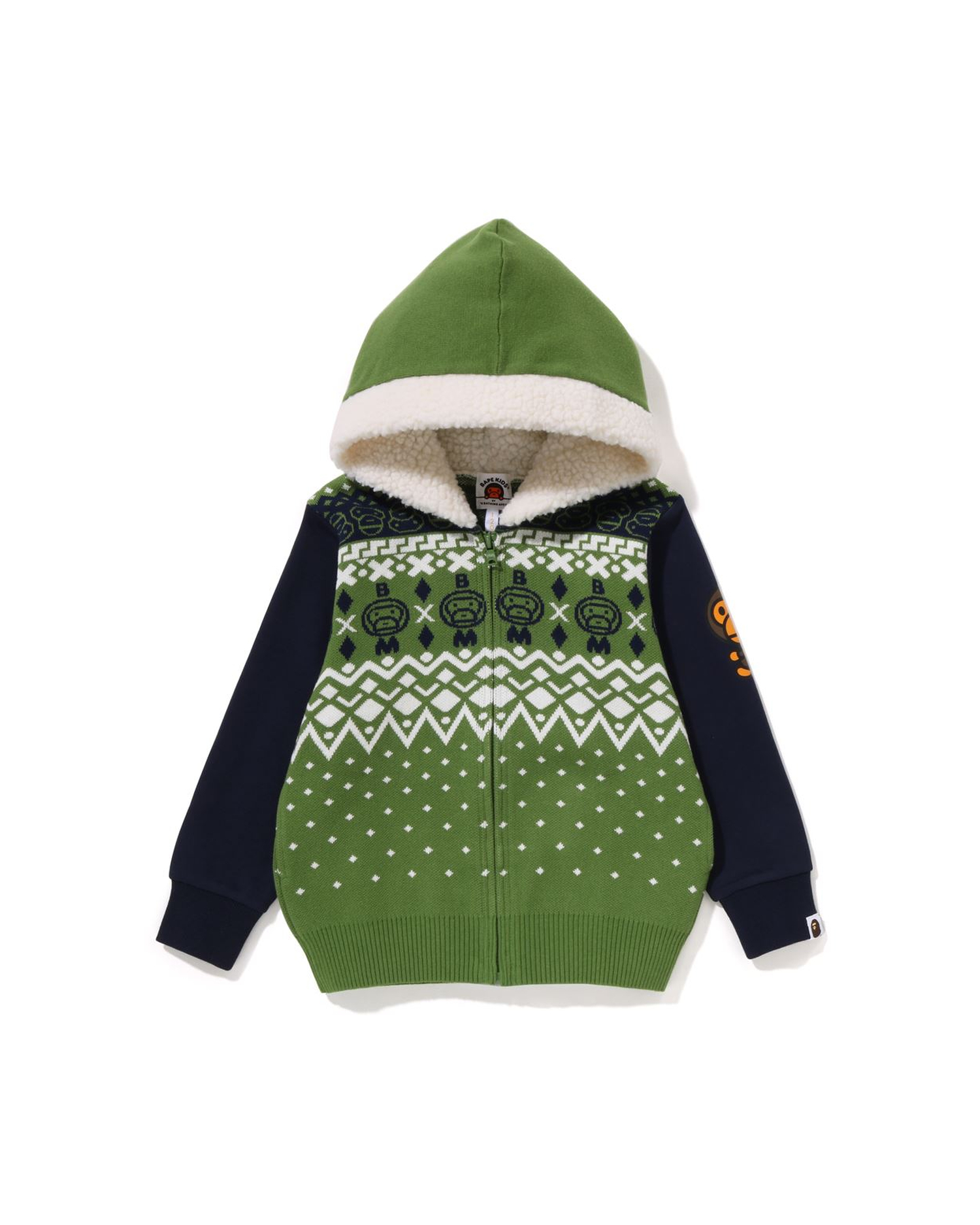 Shop Baby Milo Nordic Knit Zip Hoodie Online | BAPE