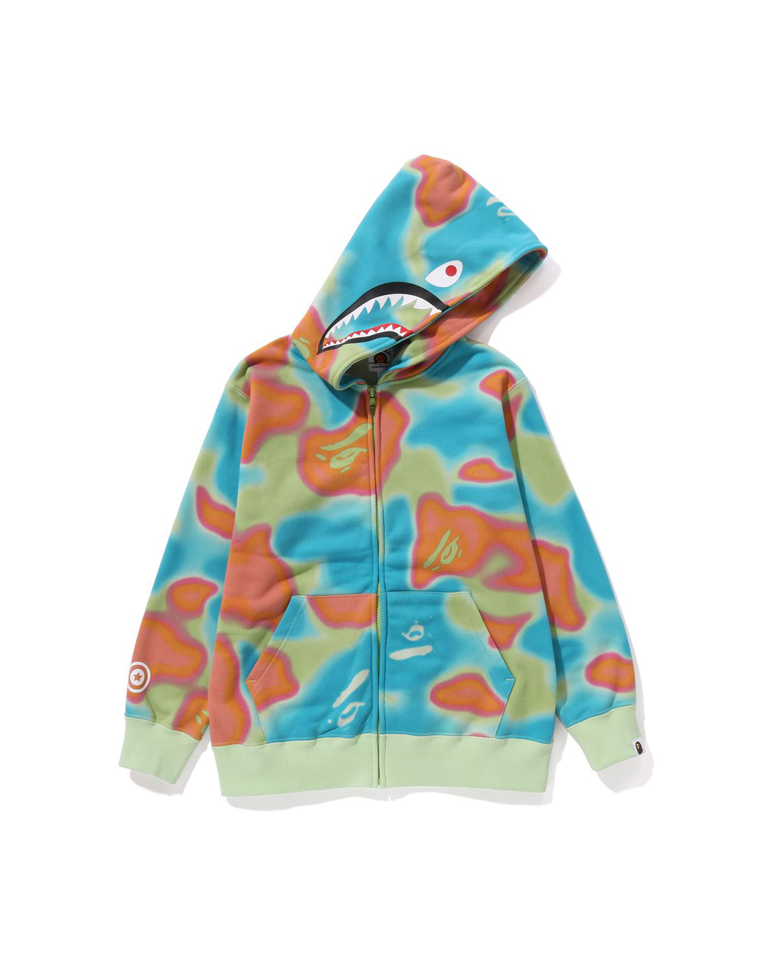 Shop Liquid Camo Shark Zip Hoodie Jr Online BAPE