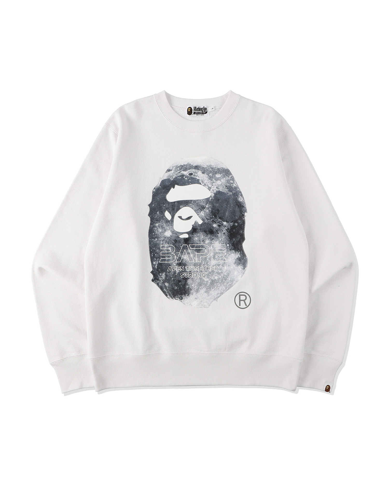 Shop Ape Head Moon Crewneck sweatshirt Online | BAPE